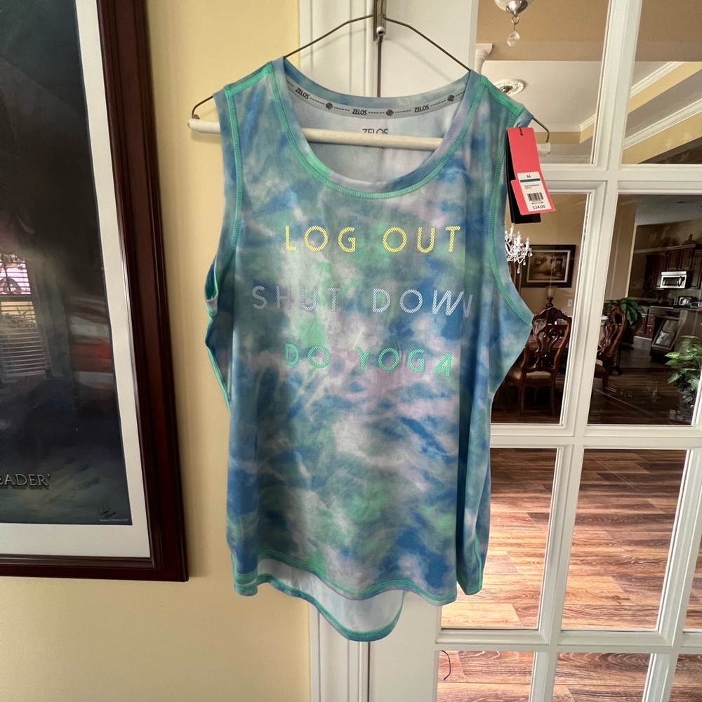 Zelos Motion Tiedye Studio Strength Yoga Sleeveless Top Size M